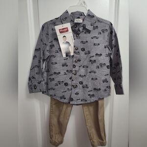 Wrangler Kids Gray Button-Up Shirt
